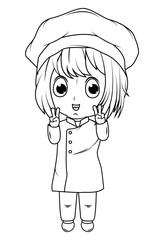 coloring little chef cartoon
