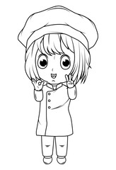 coloring little chef cartoon