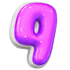 q Letter With Purple 3D Rendering