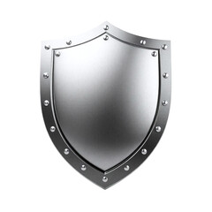 metal shield on white background