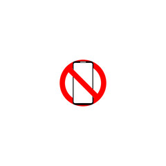 No cell phone sign isolated on white background