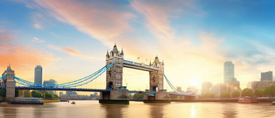 Naklejka premium Tower Bridge at Sunset over the Thames