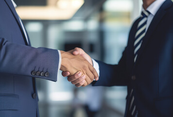 Professional Business Handshake in Office