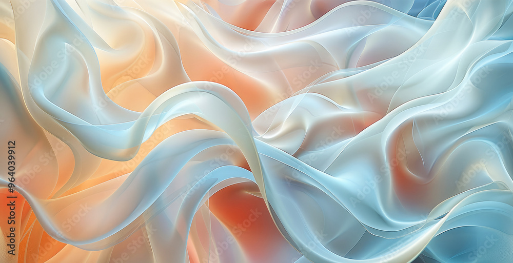 Aufkleber fluid forms blending harmoniously, evoking a sense of tranquility and balance in an organic shapes a