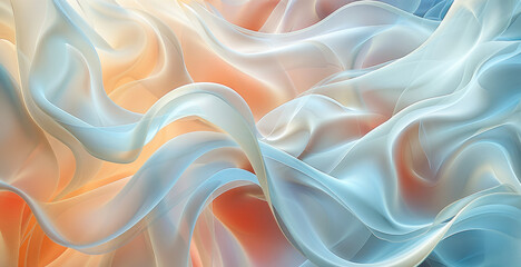 Obraz premium Fluid forms blending harmoniously, evoking a sense of tranquility and balance in an organic shapes abstract background. Generative AI.