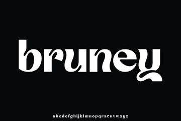 Obraz premium Modern trendy alphabet display font vector notched style illustration