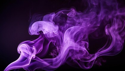 Fototapeta premium Elegant swirls of purple smoke creating stunning patterns against a dark backdrop
