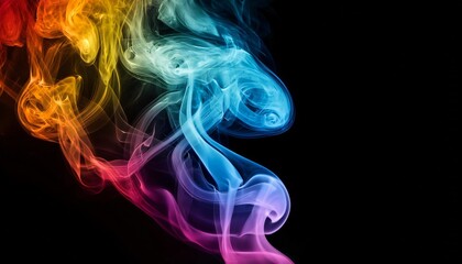 Obraz premium Graceful rising of colorful rainbow smoke creates a captivating visual spectacle