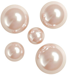 Elegant and lustrous pearls with a soft pink hue, perfect for enhancing beauty and sophistication in any design. cut out, PNG, isolated on transparent background.