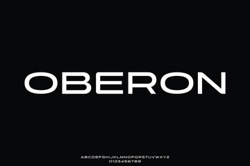 Modern wide trendy sans serif alphabet display font vector. Geometric urban style typeface