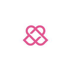 Pink Abstract Heart-Shaped Knot Logo Design