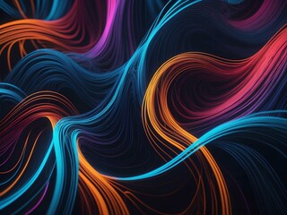 Obraz premium mesmerizing abstract waves of color and light swirling with fluidity and movement creating a captivating display of vibrant energy that brings to life an ethereal atmosphere