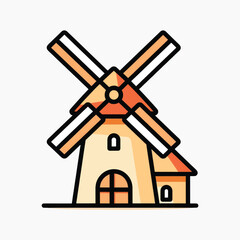 Colorful windmill vector illustration