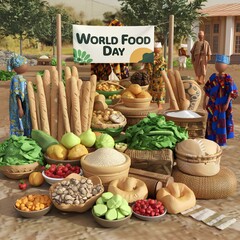 World Food Day 3d render