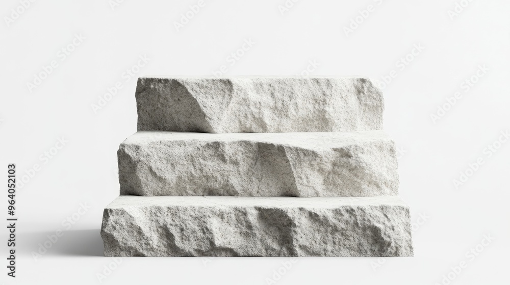 Aufkleber Stone block background for product display Isolated with included clipping path 3D illustration
