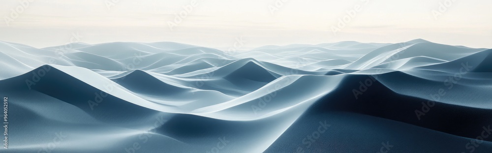 Poster Empty terrain featuring an innovative geometric structure background 3D rendering Digital artwork