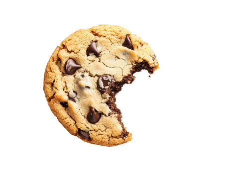 Cookie with a bite taken out of it, cut out transparent
