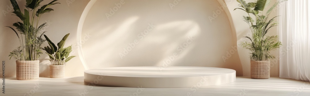Poster podium designed for product presentations 3d rendering