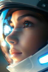 Astronaut flying in space
