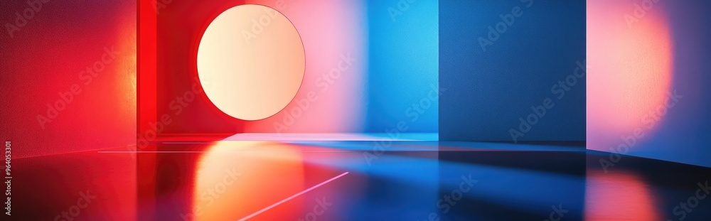 Aufkleber abstract geometric mockup minimalistic scene 3d rendering optical illusion