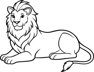 Lion vector illustration retro art design tribal animal sketch