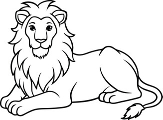 Lion vector illustration cute character nature drawing graphic