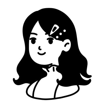 recommend clip art: Woman head avatar outline icon