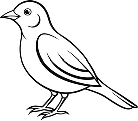 Beautiful bird icon vector illustration cute line drawing