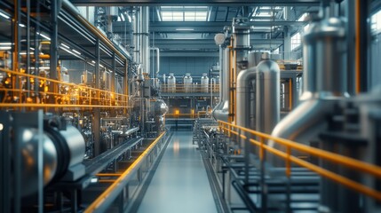Fototapeta premium A hydrogen-powered manufacturing plant producing clean energy components, with zero emissions