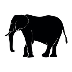 set of elephants silhouettes. Animal Elephant Silhouettes vector illustration
