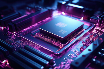 Fototapeta premium Advanced Microprocessor Technology on a Circuit Board