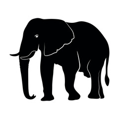 set of elephants silhouettes. Animal Elephant Silhouettes vector illustration