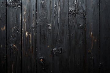 Fototapeta premium Textured Black Wooden Plank Background Perfect for Design Projects