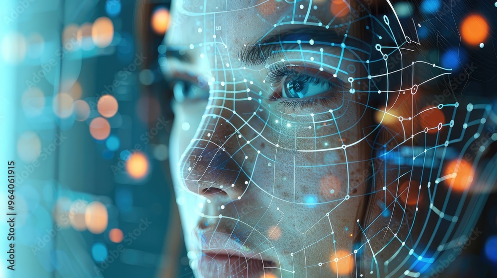 Aufkleber fusion of artificial intelligence and humanity, complex business diagrams, advanced data visualizati