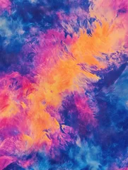 Colorful Shibori Tie Dye Organic Fantasy Fabric with Vibrant Tones Stylish Tie and Dye Dynamic Acrylic Texture Watercolor Print for Trendy Fashion