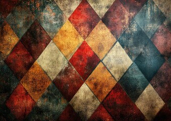Fantasy grunge backdrop featuring a harlequin design