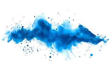 Obraz premium Abstract blue watercolor splash isolated on transparent background