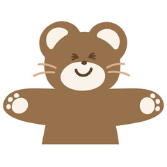 Teddy bear ready to hug for cartoon character, greeting card, comic, mascot, animal, zoo, souvenir shop, cute patch, brooch, pin, shirt print, kid doll, toy, sticker, love sign, standee, expression