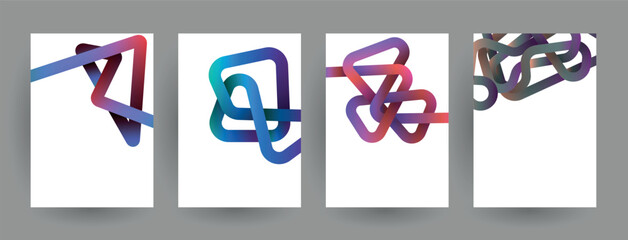 Modern abstract covers set. Abstract shapes composition. Futuristic minimal design.