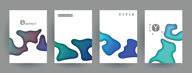 Modern abstract covers set, Modern colorful wave liquid flow poster. Cool gradient shapes composition, vector covers design.	