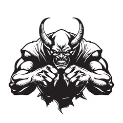 Bull Cow Warrior Character Mascot image vector isolated on white background.
