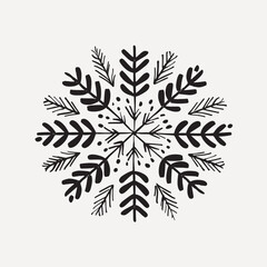 Intricate black snowflake design