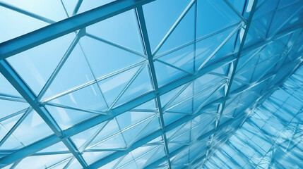 Obraz premium Futuristic Blue Glass Ceiling Architecture