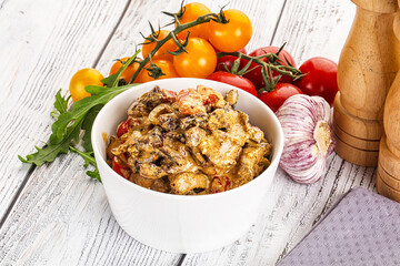 Roasted beef with cream sauce