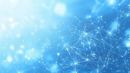 Fototapeta premium Abstract blue technology background with connection lines and dots