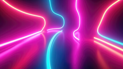 Obraz premium Neon abstract patterns pulsating with energy