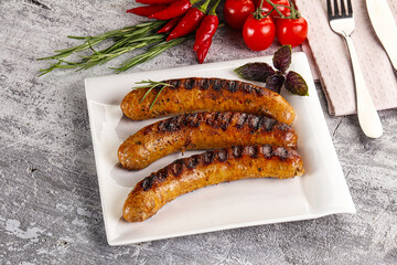 Grilled meat sausages with spices