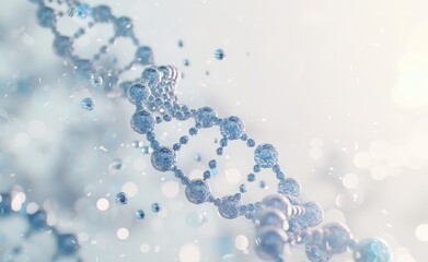 Abstract DNA Helix Structure With Light Flares