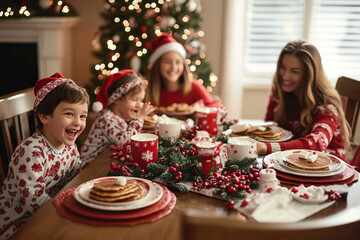 Festive family Christmas breakfast filled with joy and laughter (christmas-tree)