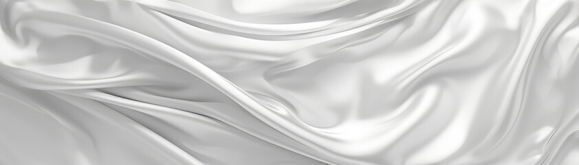 Naklejka premium Luxurious Silver Satin Cloth Elegant Wave